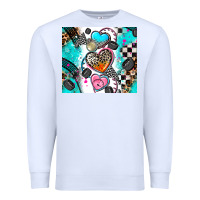 White race heart Premium Sweatshirt - AdoDesignShop