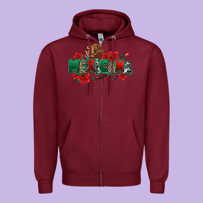 Mexicana Zipper Hoodie Designed By Texasbilliewilder