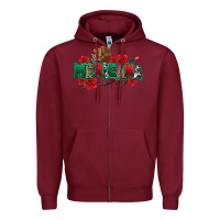 Burgundy mexicana Zipper Hoodie - texasbilliewilder