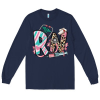 Navy floral rn registered nurse Long Sleeve Tee - RanaPortraitStore