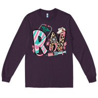 Plum floral rn registered nurse Long Sleeve Tee - RanaPortraitStore