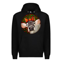 Black Christmas Cow, Premium Hoodie - Jasminsmagicworld