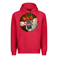 Cardinal Christmas Cow, Premium Hoodie - Jasminsmagicworld