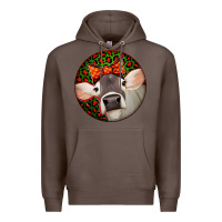 Coffee Christmas Cow, Premium Hoodie - Jasminsmagicworld
