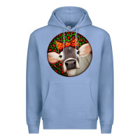 Colony Blue Christmas Cow, Premium Hoodie - Jasminsmagicworld