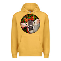 Mustard Christmas Cow, Premium Hoodie - Jasminsmagicworld