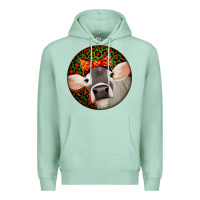 Seafoam Christmas Cow, Premium Hoodie - Jasminsmagicworld