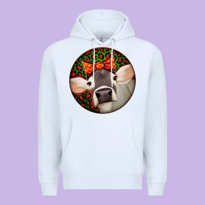 Christmas Cow, Premium Hoodie Designed By Jasminsmagicworld