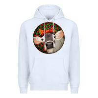 White Christmas Cow, Premium Hoodie - Jasminsmagicworld