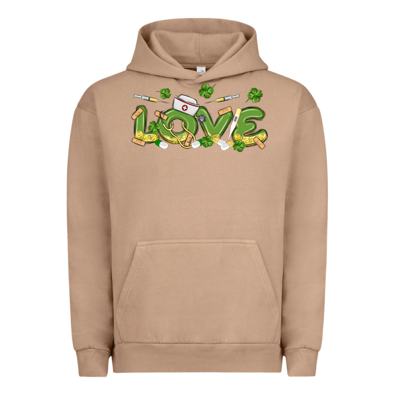 St Patricks Love Nurse Urban Hoodie by MaliasSmallBusiness | Teevron