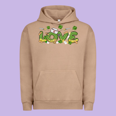 St Patricks Love Nurse Urban Hoodie Designed By Maliassmallbusiness
