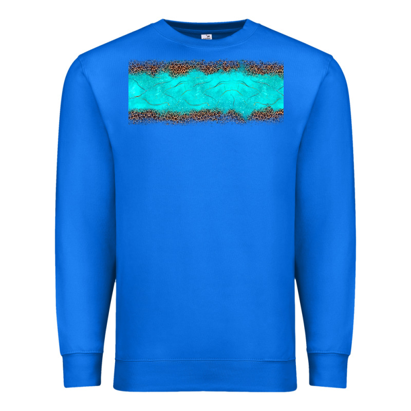 Turquoise Leopard Premium Sweatshirt by JahusDesignShop | Teevron