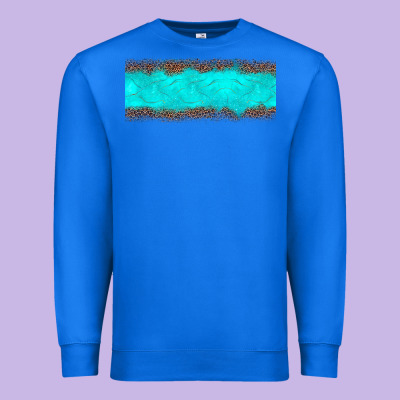 Turquoise Leopard Premium Sweatshirt Designed By Jahusdesignshop