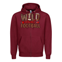 Burgundy wild about football Zipper Hoodie - Zillion Design Studio