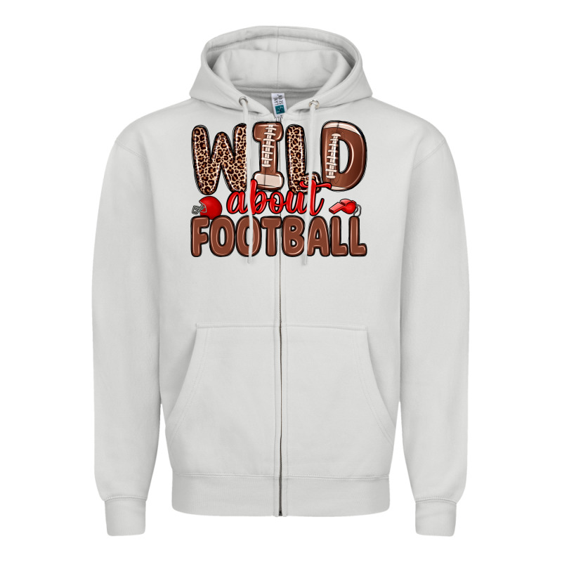 Wild About Football Zipper Hoodie by Zillion Design Studio | Teevron