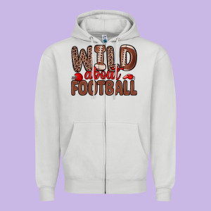 Wild About Football Zipper Hoodie Designed By Zillion Design Studio