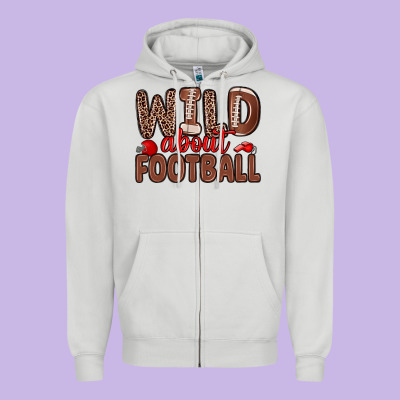 Wild About Football Zipper Hoodie Designed By Zillion Design Studio