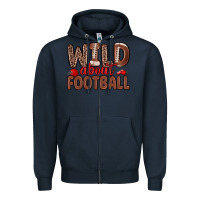 Navy wild about football Zipper Hoodie - Zillion Design Studio