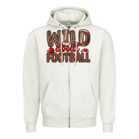 Oatmeal Heather wild about football Zipper Hoodie - Zillion Design Studio