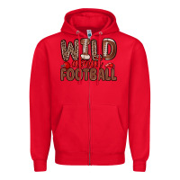 Red wild about football Zipper Hoodie - Zillion Design Studio