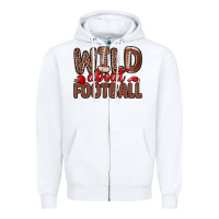 White wild about football Zipper Hoodie - Zillion Design Studio