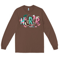 Chestnut floral nurse Long Sleeve Tee - RanaPortraitStore