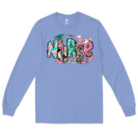 Colony Blue floral nurse Long Sleeve Tee - RanaPortraitStore