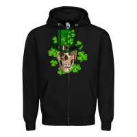 Black st. patrick's day skull Zipper Hoodie - RanaPortraitStore