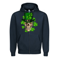 Navy st. patrick's day skull Zipper Hoodie - RanaPortraitStore