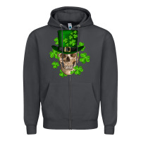Smoke st. patrick's day skull Zipper Hoodie - RanaPortraitStore