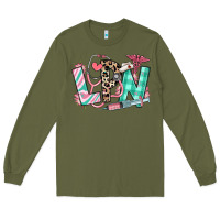 Army Green floral lpn licensed practical nurse Long Sleeve Tee - RanaPortraitStore