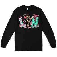 Black floral lpn licensed practical nurse Long Sleeve Tee - RanaPortraitStore