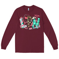 Burgundy floral lpn licensed practical nurse Long Sleeve Tee - RanaPortraitStore