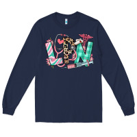 Navy floral lpn licensed practical nurse Long Sleeve Tee - RanaPortraitStore