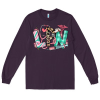 Plum floral lpn licensed practical nurse Long Sleeve Tee - RanaPortraitStore