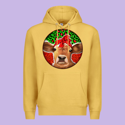 Christmas Cow Premium Hoodie Designed By Jasminsmagicworld