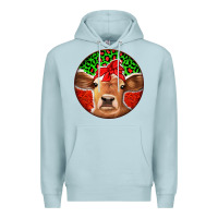 Blue Mist Christmas Cow Premium Hoodie - Jasminsmagicworld