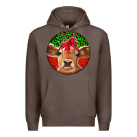 Coffee Christmas Cow Premium Hoodie - Jasminsmagicworld