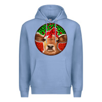 Colony Blue Christmas Cow Premium Hoodie - Jasminsmagicworld