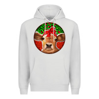 Dove Grey Christmas Cow Premium Hoodie - Jasminsmagicworld