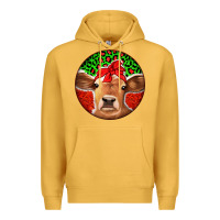 Mustard Christmas Cow Premium Hoodie - Jasminsmagicworld