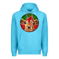 Ocean Blue Christmas Cow Premium Hoodie - Jasminsmagicworld