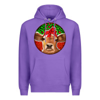 Purple Christmas Cow Premium Hoodie - Jasminsmagicworld