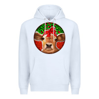 White Christmas Cow Premium Hoodie - Jasminsmagicworld