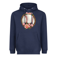 Navy western baseball with roses Heavyweight Hoodie - HRA Design Shop