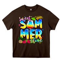 Chocolate Brown summer time Heavy Core Tee - CowhideDigitalArt