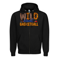 Black wild about basketball Zipper Hoodie - Zillion Design Studio