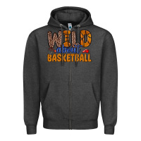 Charcoal Heather wild about basketball Zipper Hoodie - Zillion Design Studio
