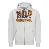 Dove Grey wild about basketball Zipper Hoodie - Zillion Design Studio