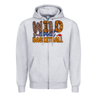Heather Grey wild about basketball Zipper Hoodie - Zillion Design Studio